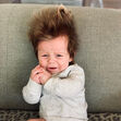 bebé com cabelo enorme, austrália