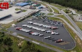 O caos no posto de abastecimento em Aveiras filmado por um drone