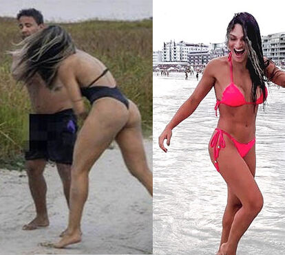 Lutadora de artes marciais brasileira ataca pervertido na praia apanhado com calções em baixo