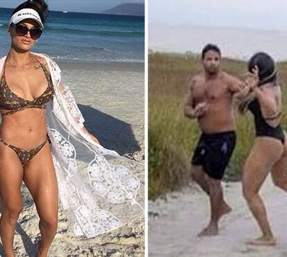 Joyce Vieira, atleta de artes marciais, esmurrou homem que tinha calções em baixo na praia