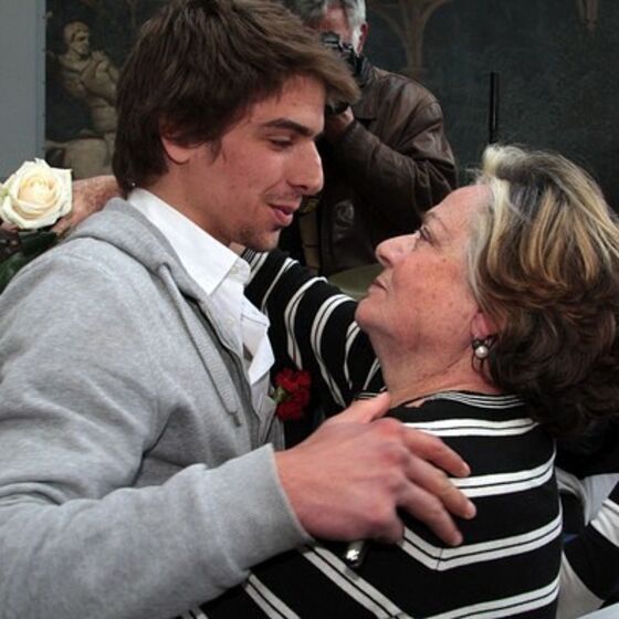 Helena Sacadura Cabral com o neto