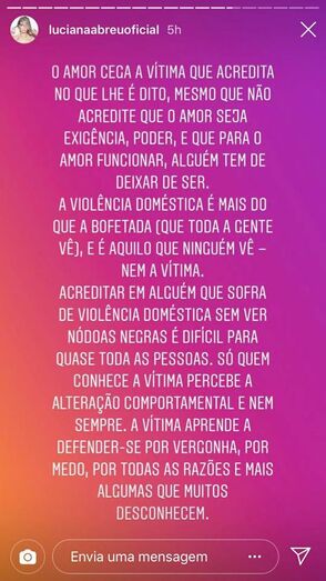 mensagem, luciana abreu, violência doméstica