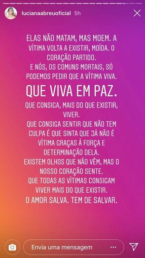 mensagem, luciana abreu, violência doméstica