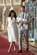Harry e Meghan Markle na primeira apresentação oficial de Archie.