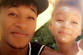 Yannick Djaló com a filha Lyoncé.