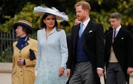 Longe de Meghan, Príncipe Harry chega acompanhado de bela morena a casamento de Lady Gabriella Windsor 
