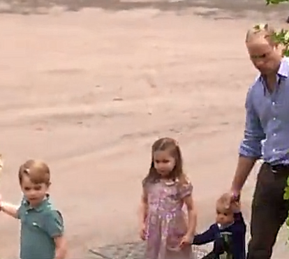 William e Kate com os 3 filhos no jardim que a duquesa criou