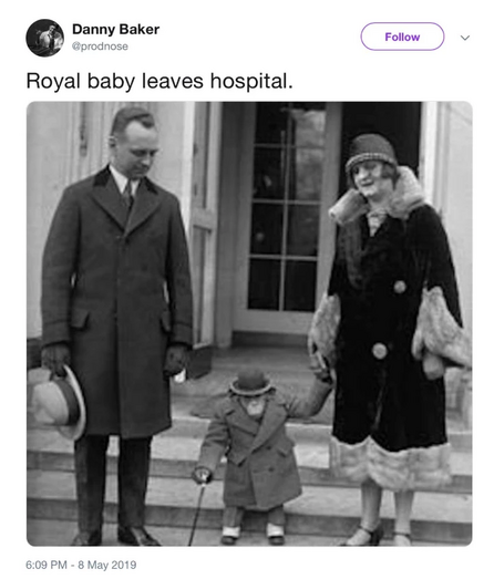 Danny Baker, BCC, bebé real