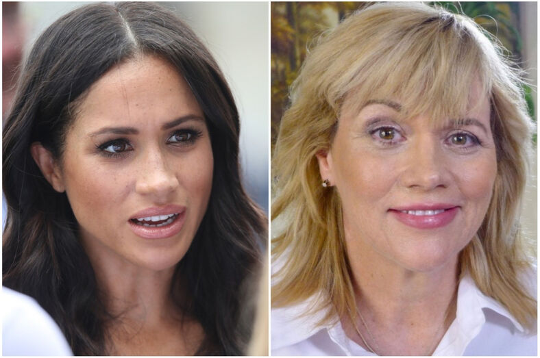 Irmã mais velha de Meghan Markle, Samantha Markle, ao lado da duquesa. 