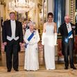 Donald Trump, rainha Isabel II, Melania Trum e príncipe Carlos