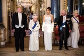 Donald Trump, rainha Isabel II, Melania Trump, príncipe Carlos e Camilla Parker Bowles