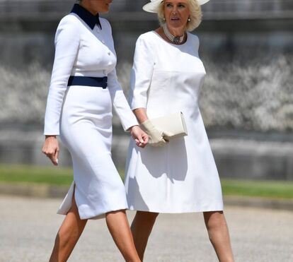 O look de Melania Trump para almoçar com a rainha Isabel II