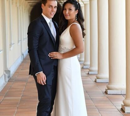 Esta é a foto oficial do casamento de Marie Chevallier e Louis Ducruet do Mónaco