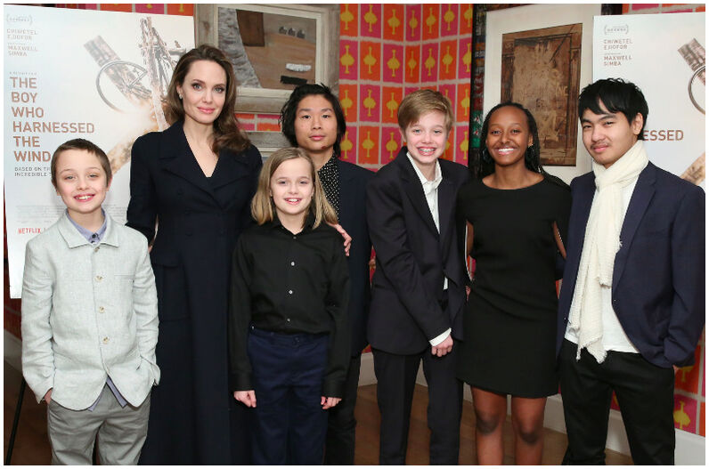 Brad Pitt e Angelina Jolie e a família