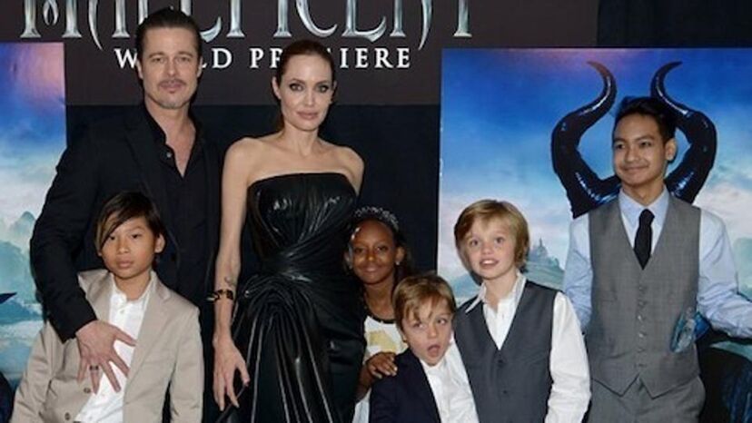 Brad Pitt e Angelina Jolie e a família