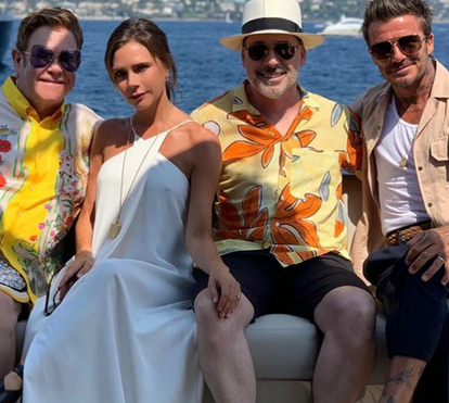 Família Beckham passa férias em iate de luxo de Elton John no sul de França. Todas as fotos!