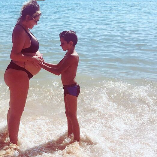 Katia Aveiro e o filho