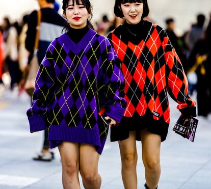 O 'comeback' das malhas de losangos