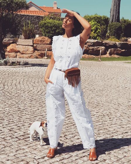 Rita Pereira com a cadela Hyndia