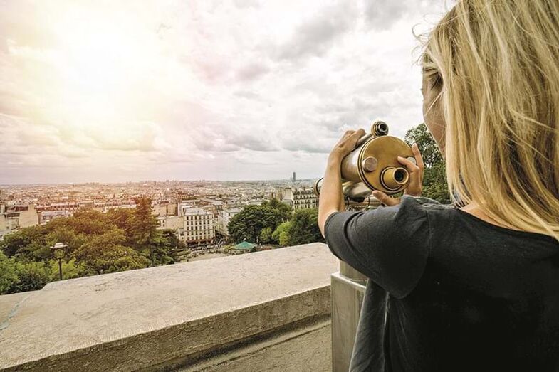 mulher, montmatre, paris, viagem