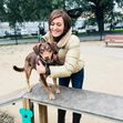 Fátima Lopes com o cão Brownie