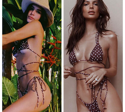 Quase nua, Bruna Marquezine imita Emily Ratajkowski e ganha elogio da modelo