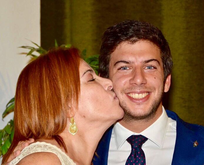 Francisco Rodrigues dos Santos com a mãe