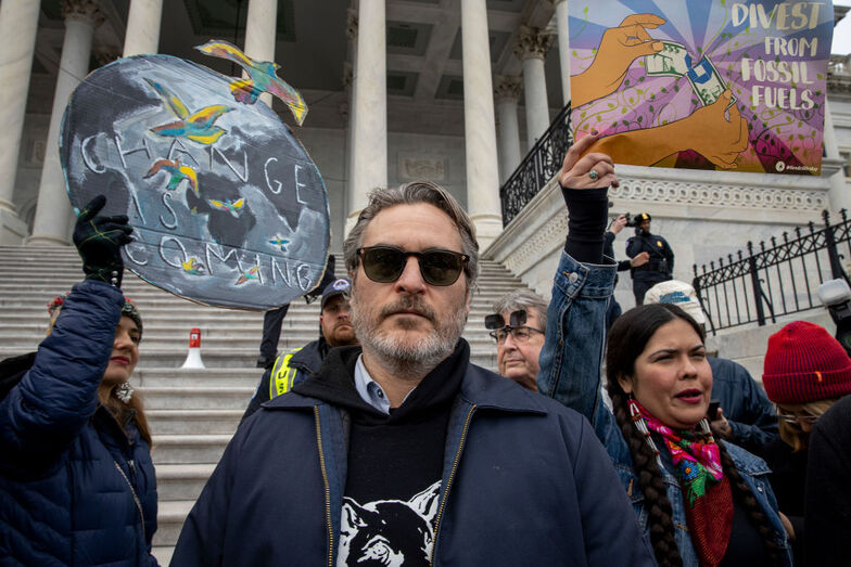 Joaquin Phoenix, Martin Sheen, atores, hollywood, Washington, manifestação, presos, meio ambiente