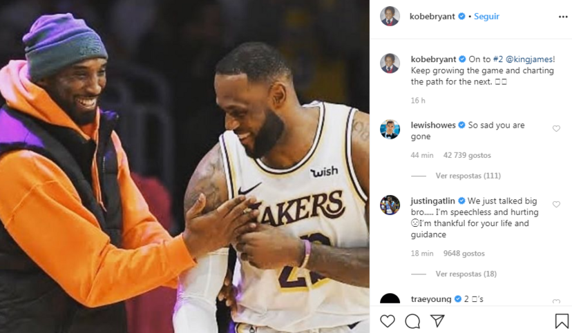 A última publicação de Kobe Bryant