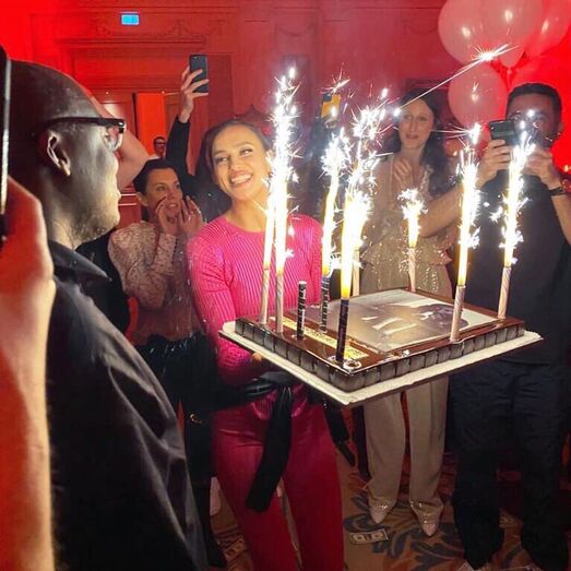 Aniversário de Edward Enninful, em Milão, com Irina Shayk