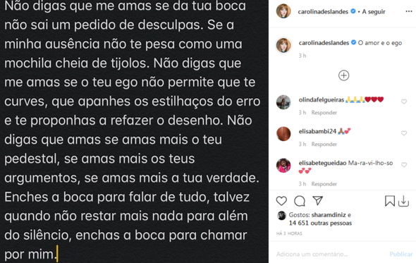 Carolina Deslandes e Diogo Clemente