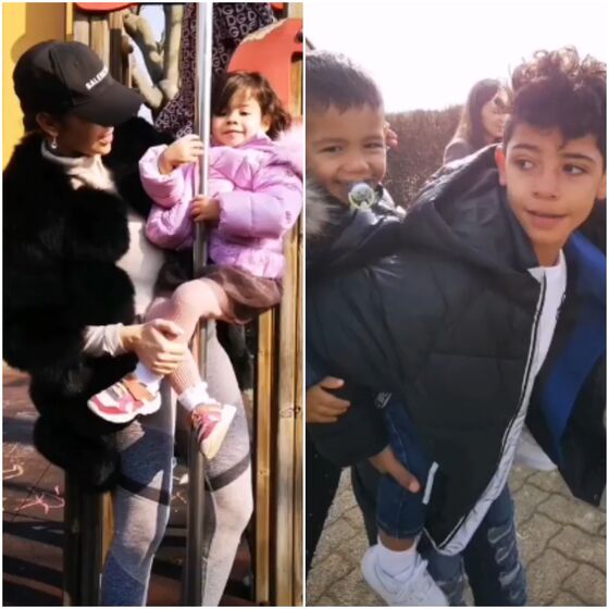 Eva, Mateo, Georgina Rodríguez, Cristianinho