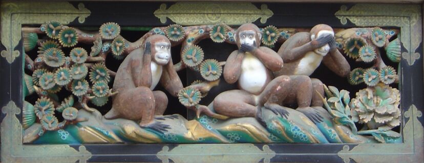 macacos sábios, macacos, três macacos sábios
