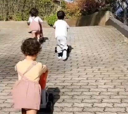 Os irmãos unidos! Filhos mais novos de Cristiano Ronaldo como nunca os viu