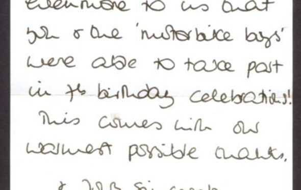 Carta da princesa Diana 