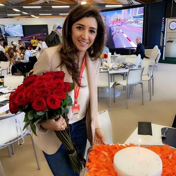 Fabiana Flose e  Bernie Ecclestone