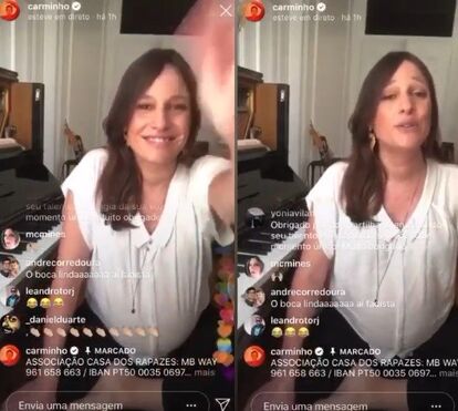 Fadista Carminho enerva-se após concerto virtual e é apanhada pelo próprio telemóvel