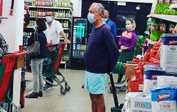 Marcelo foi às compras de máscara e calções