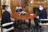 Felipe VI e o embaixador de Portugal em Madrid