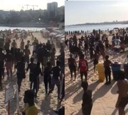 Imagens impressionantes: confrontos na praia do Tamariz acaba em esfaqueamento de 2 jovens