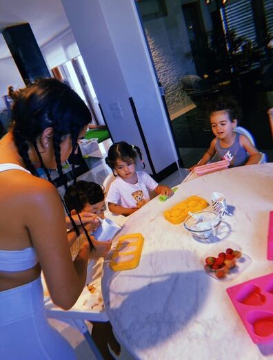 Georgina Rodríguez com os filhos