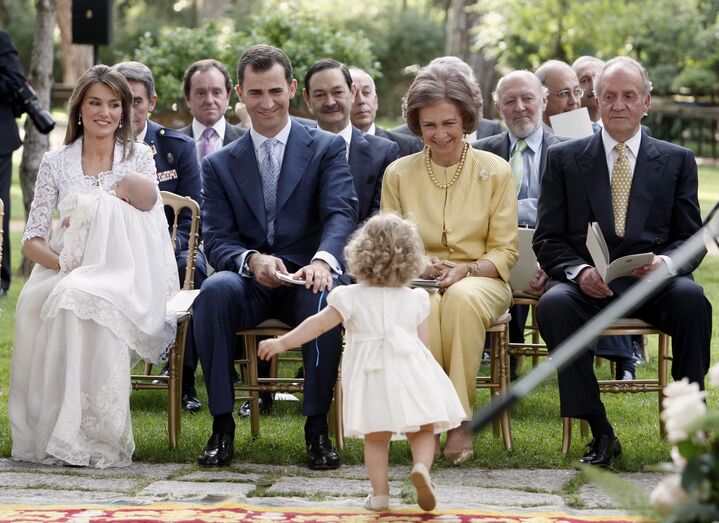 Juan Carlos, Letizia, Felipe. Leonor. Sofia e família real espanhola