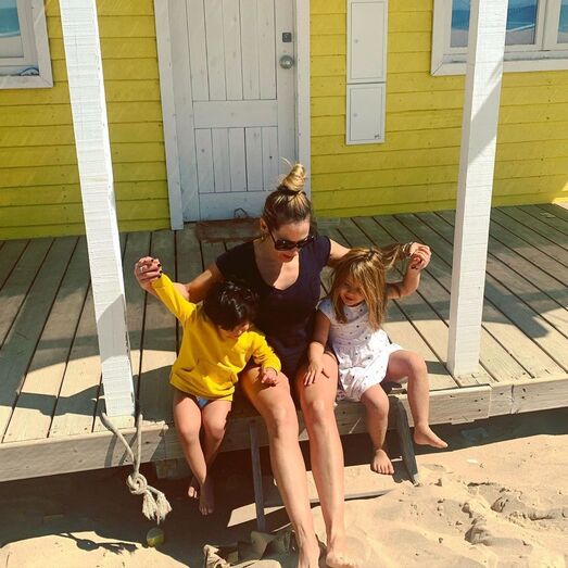 Joana Amaral Dias com os filhos