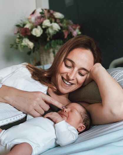 Sara Prata com a filha, Amélia