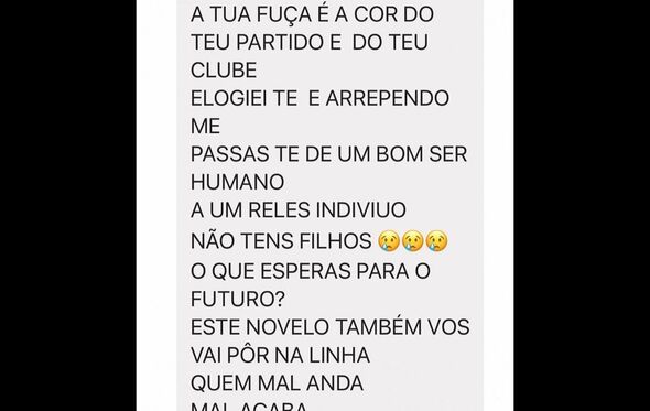 Mensagem recebido por Rui Unas