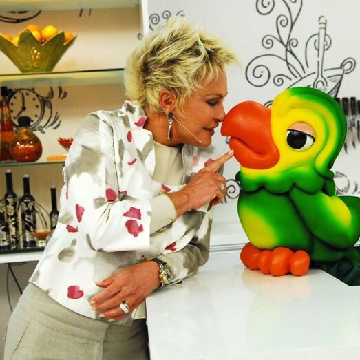 Ana Maria Braga com Louro José, interpretado por Tom Veiga