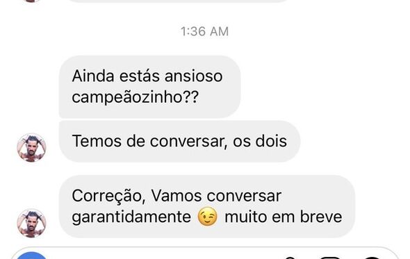As mensagens recebidas por Pedro Crispim