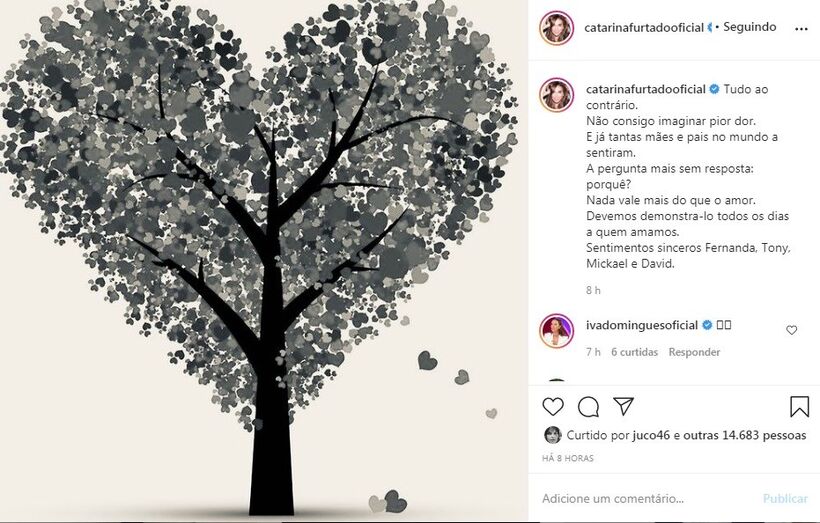 Catarina Furtado, famosos, reação morte Sara Carreira