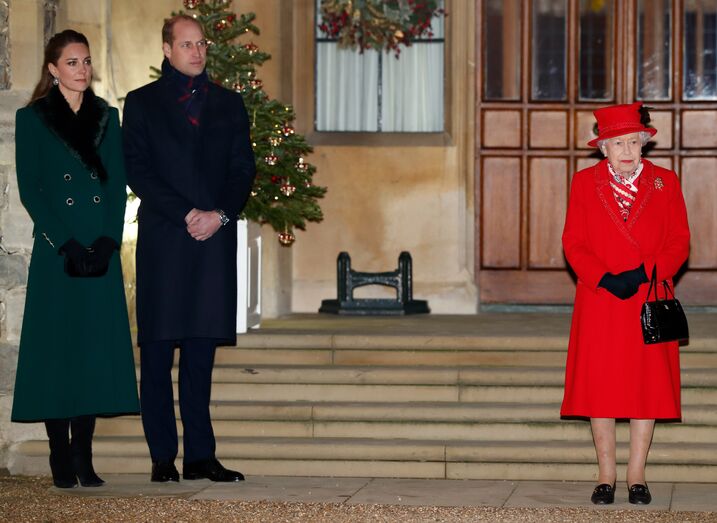 Isabel II, Carlos, Camilla, William, Kate, Eduardo, Sofia, natal, família real britânica
