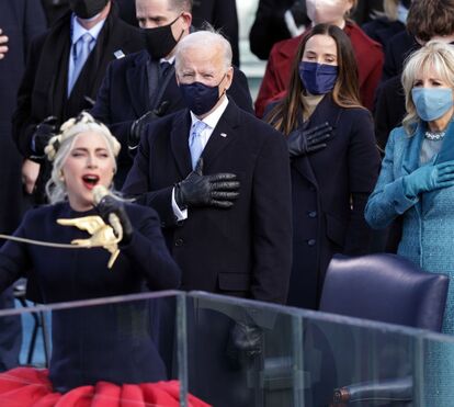 A atuação poderosa de Lady Gaga na tomada de posse de Joe Biden como 46.º presidente americano